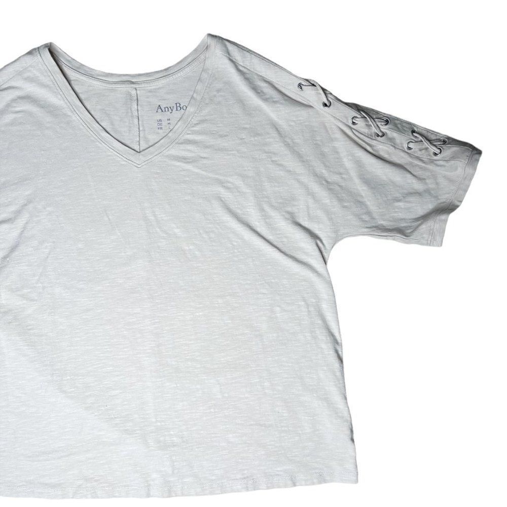 ANYBODY Cozy Knit Lace Up Sleeve Top  - Picture 2 of 9